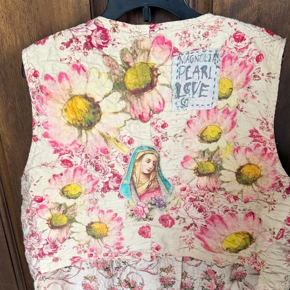 Magnolia Pearl Floral Vest - Cream with Yellow and Pink - Picture 5 of 6